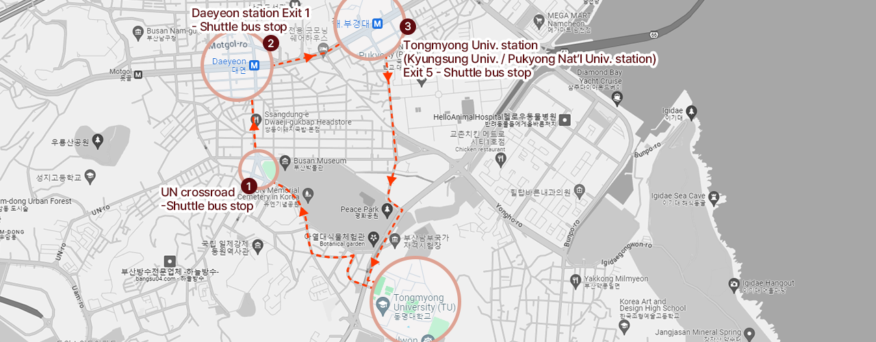 Tongmyong shuttle bus route guide